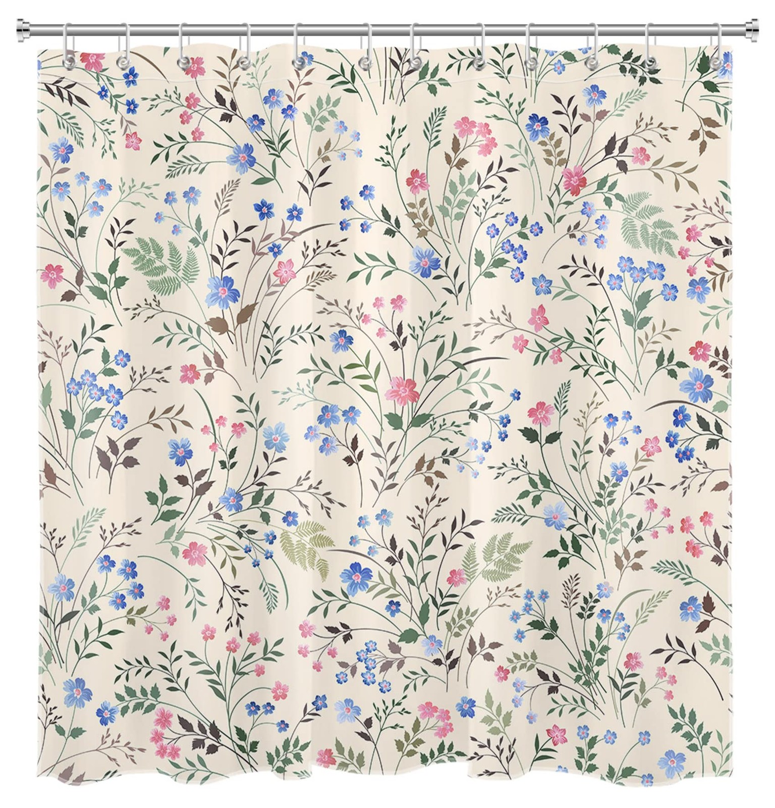 Custom Printed Bath Curtain — custom printed polyester bath curtain detail view