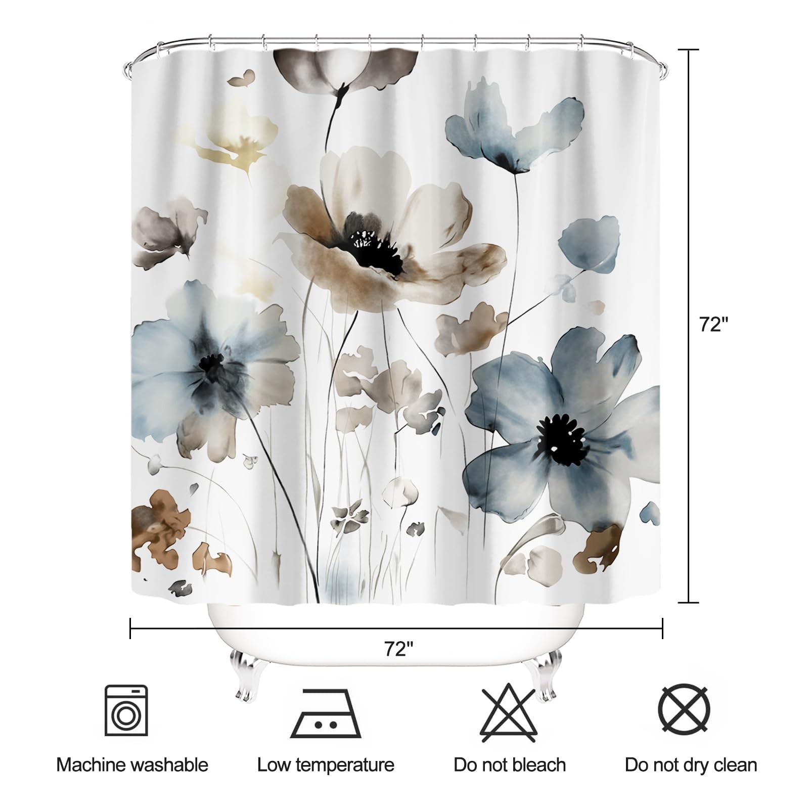 Custom Printed Bath Curtain — custom printed polyester bath curtain detail view