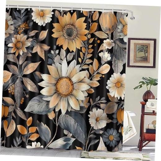 Custom Printed Bath Curtain — custom printed polyester bath curtain