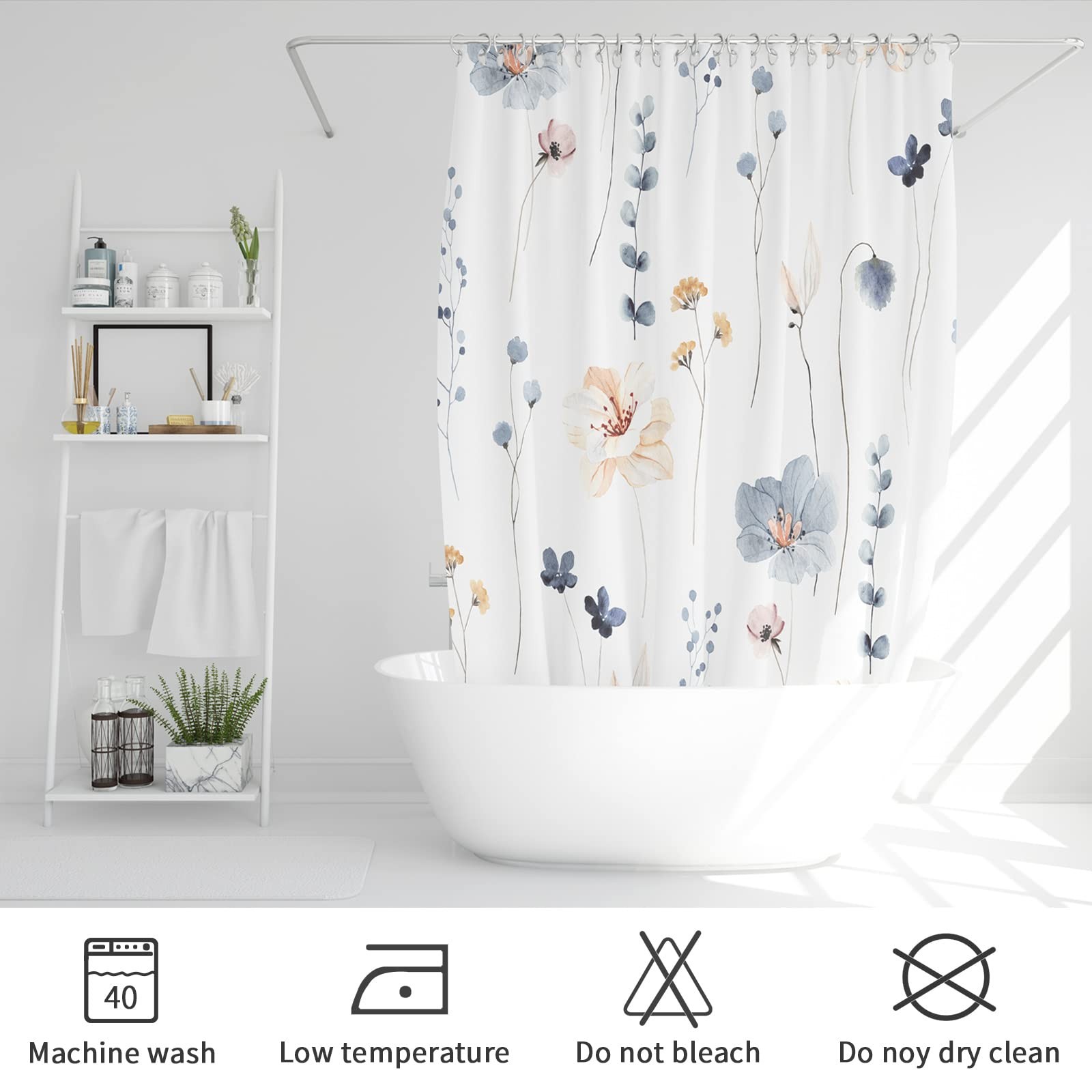 Custom Printed Bath Curtain — custom printed polyester bath curtain detail view