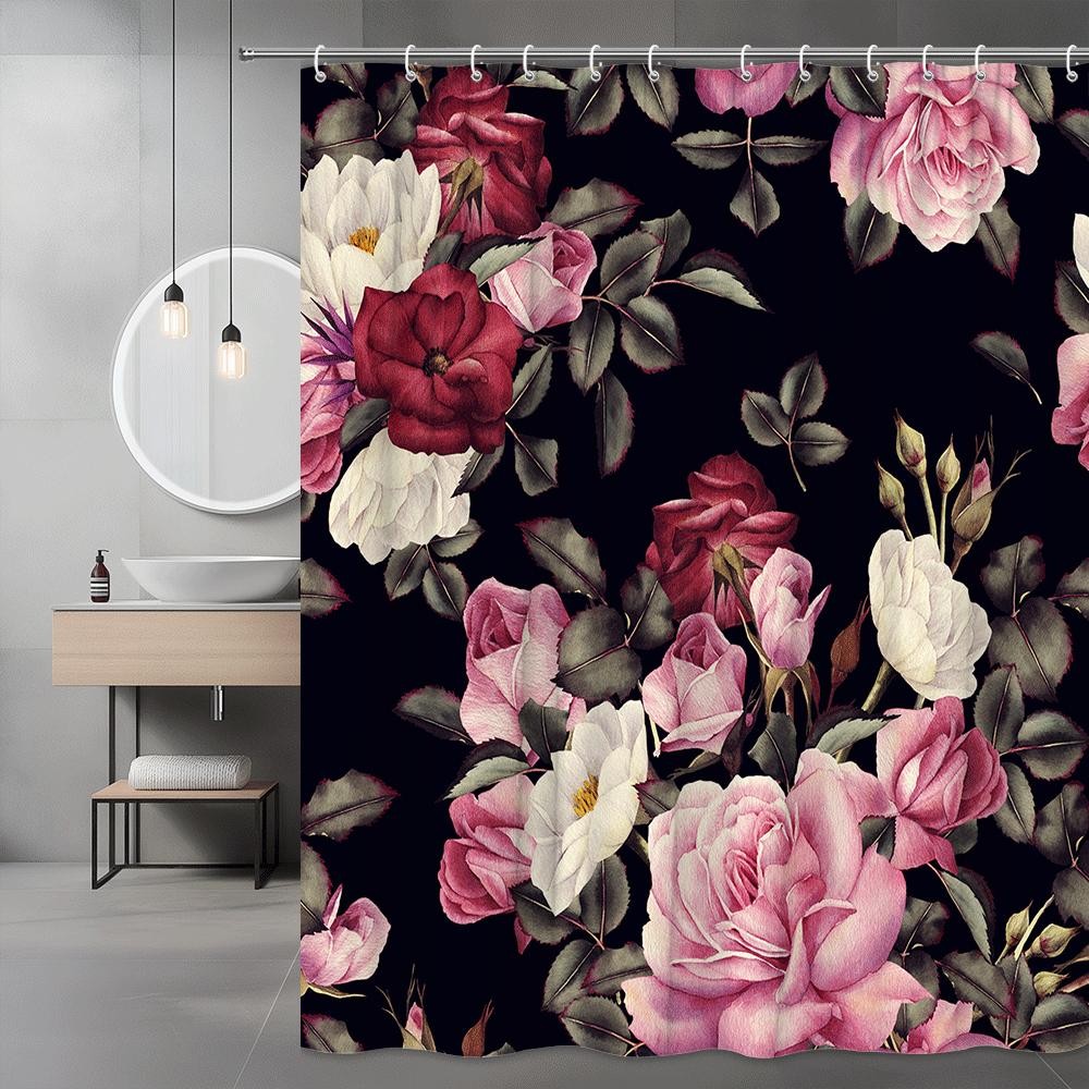 Custom Printed Bath Curtain — custom printed polyester bath curtain