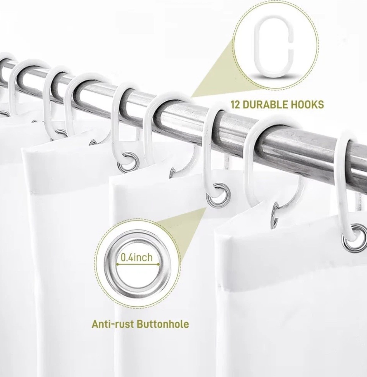 Custom Printed Bath Curtain — custom printed polyester bath curtain detail view