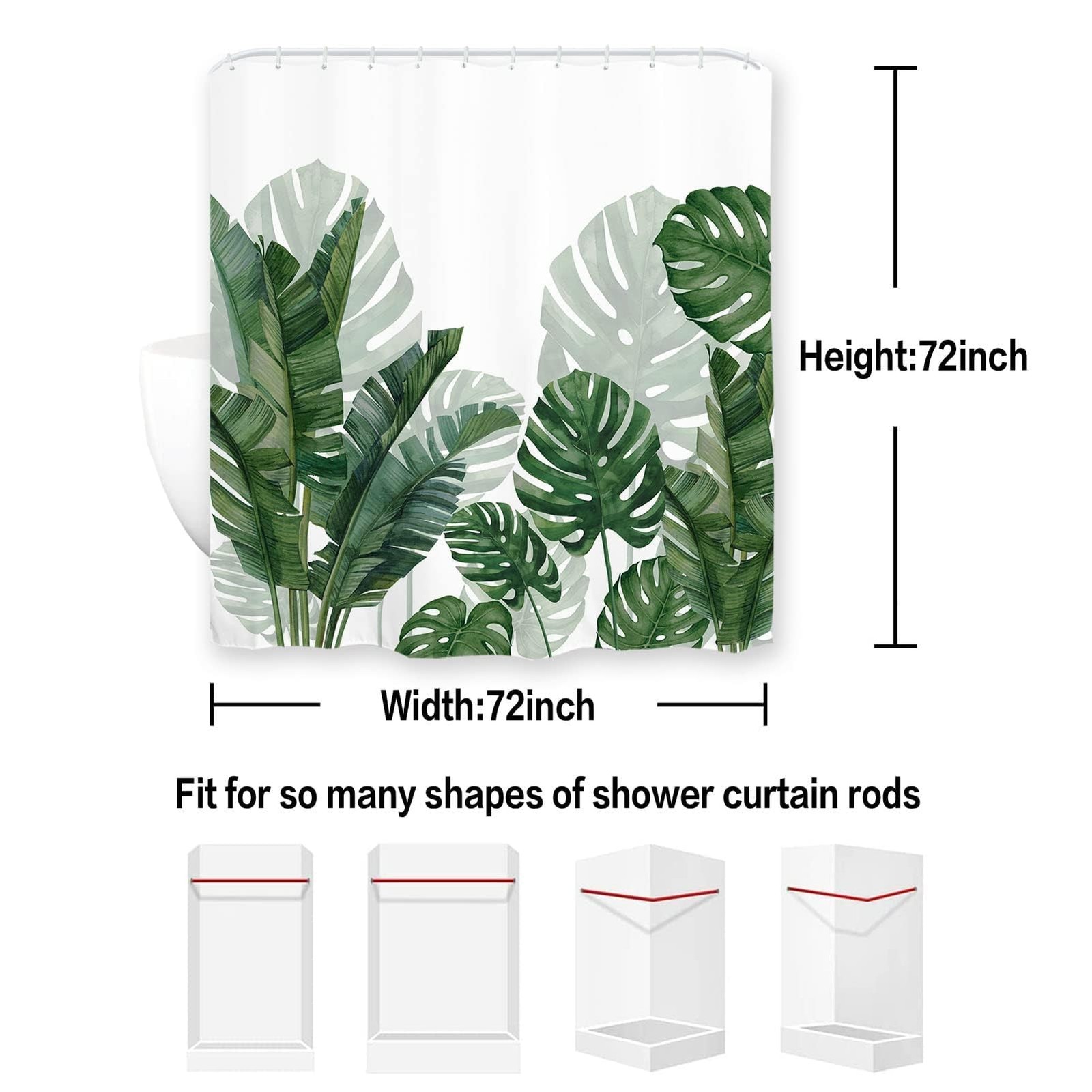 Custom Printed Bath Curtain — custom printed polyester bath curtain detail view