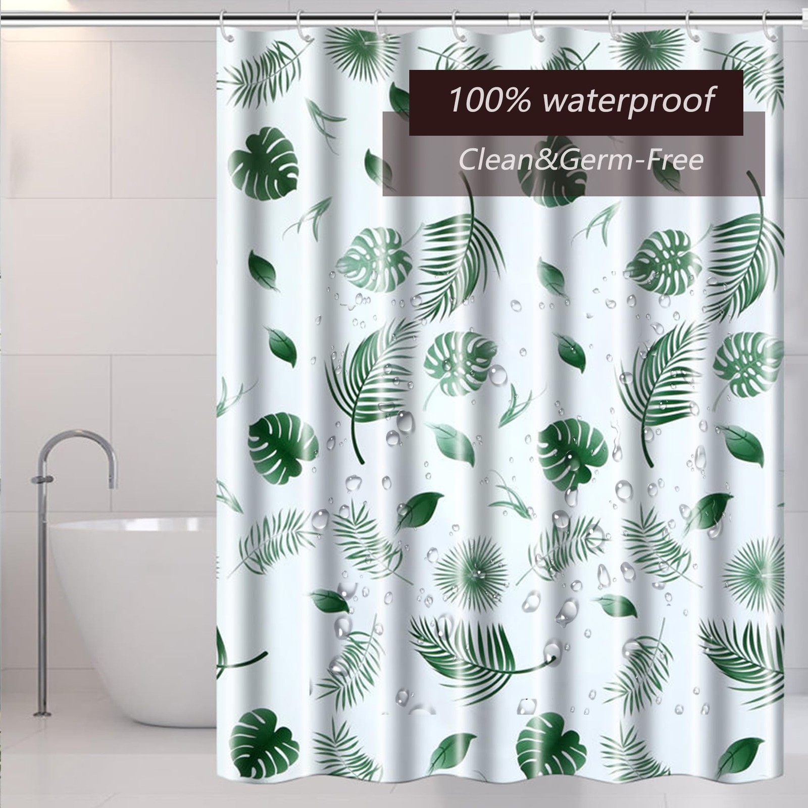 Custom Printed Bath Curtain — custom printed polyester bath curtain detail view