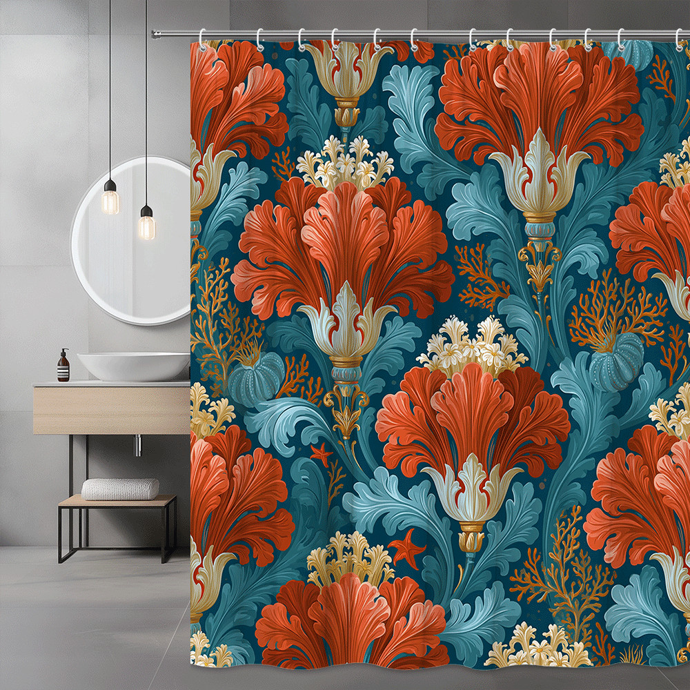 Custom Printed Bath Curtain — custom printed polyester bath curtain