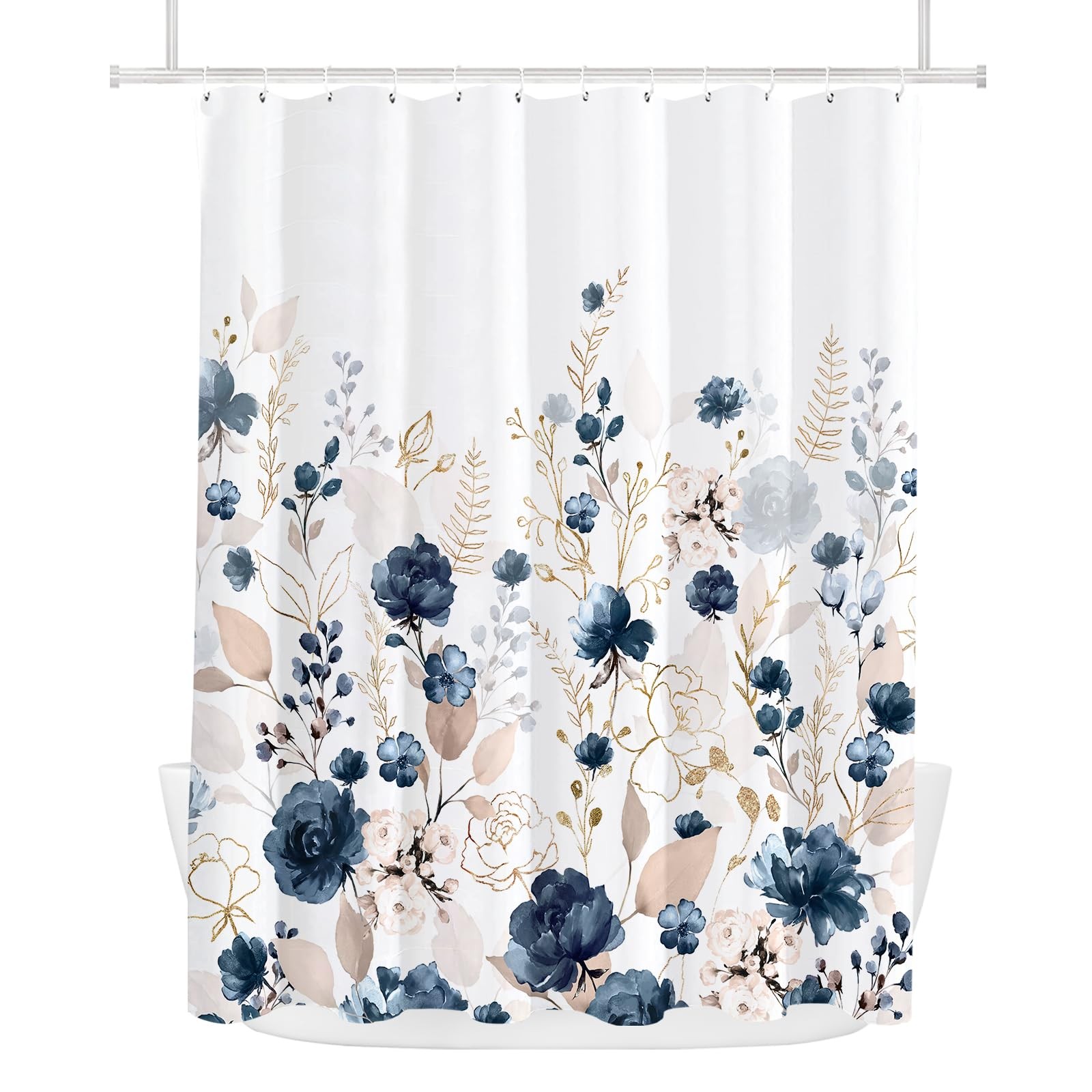 Custom Printed Bath Curtain — custom printed polyester bath curtain detail view