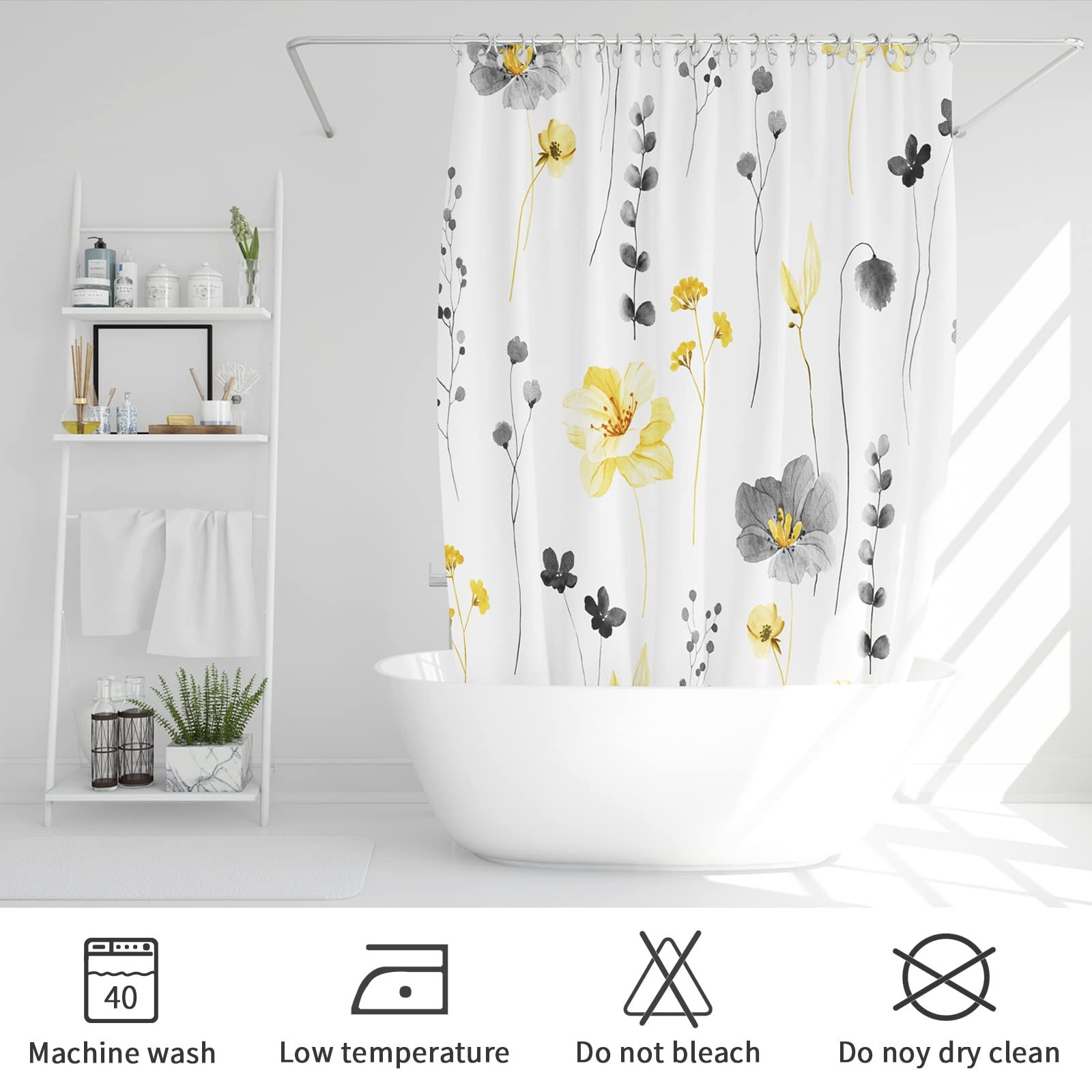 Custom Printed Bath Curtain — custom printed polyester bath curtain detail view