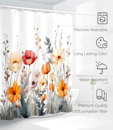 Custom Printed Bath Curtain — custom printed polyester bath curtain detail view