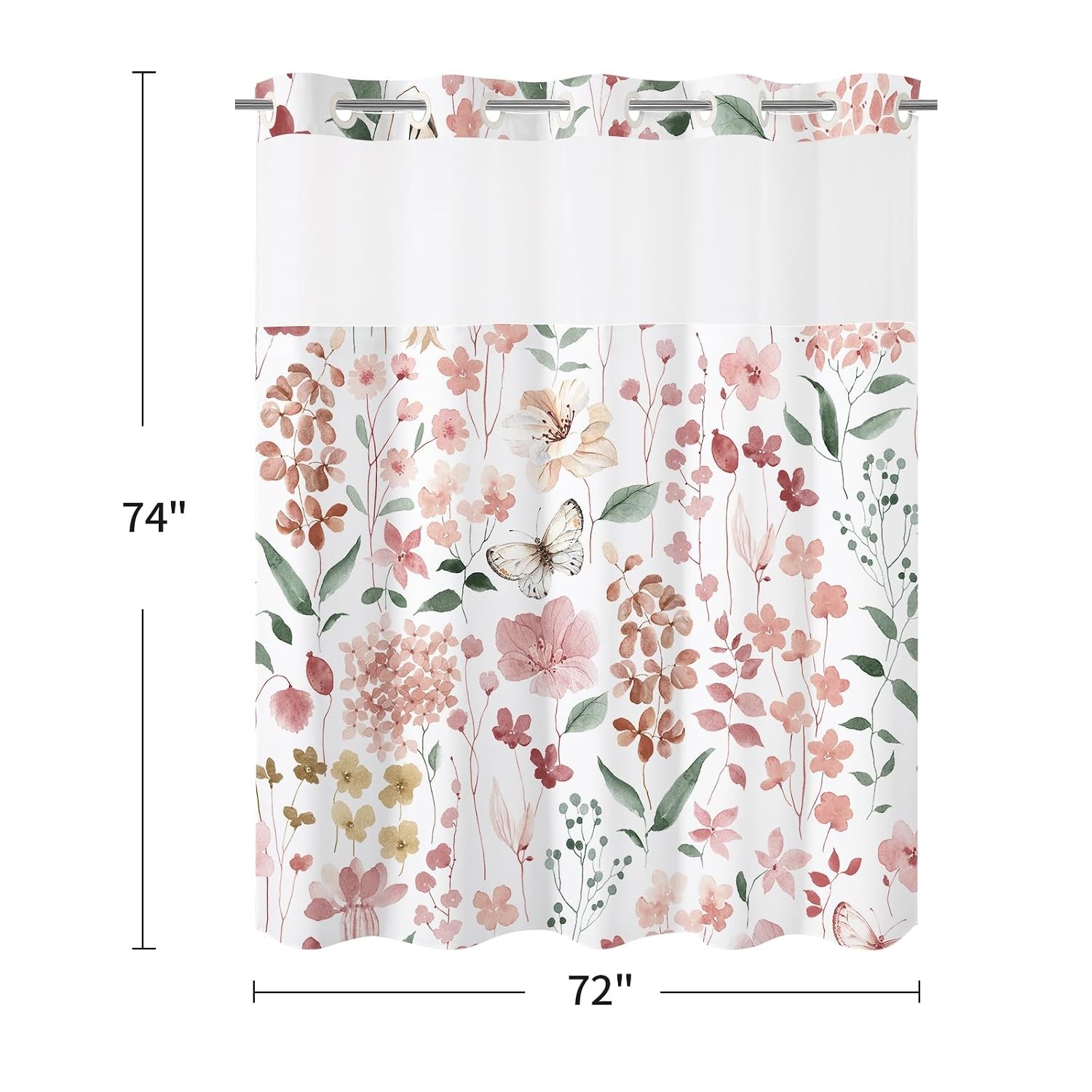 Custom Printed Bath Curtain — custom printed polyester bath curtain detail view