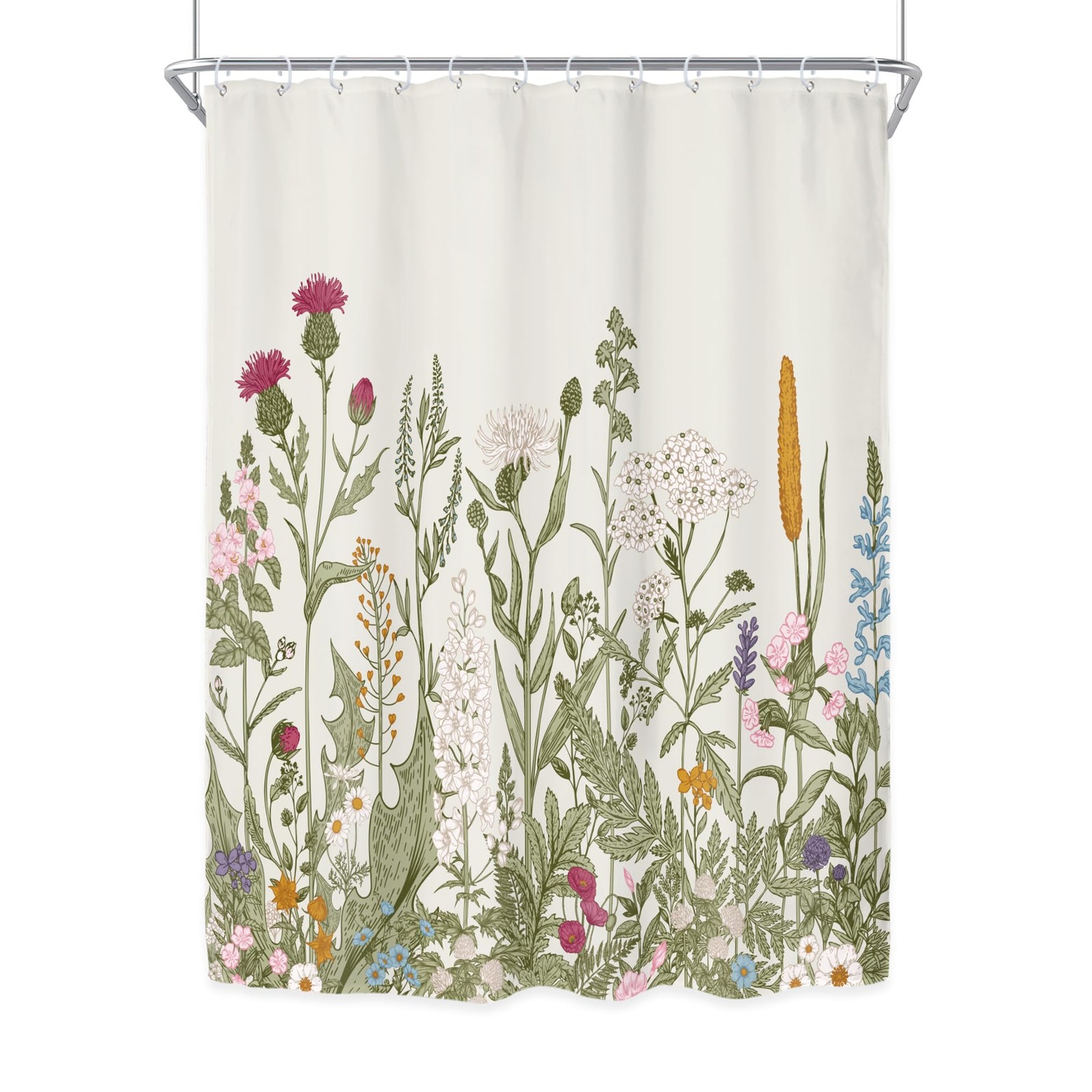 Custom Printed Bath Curtain — custom printed polyester bath curtain detail view