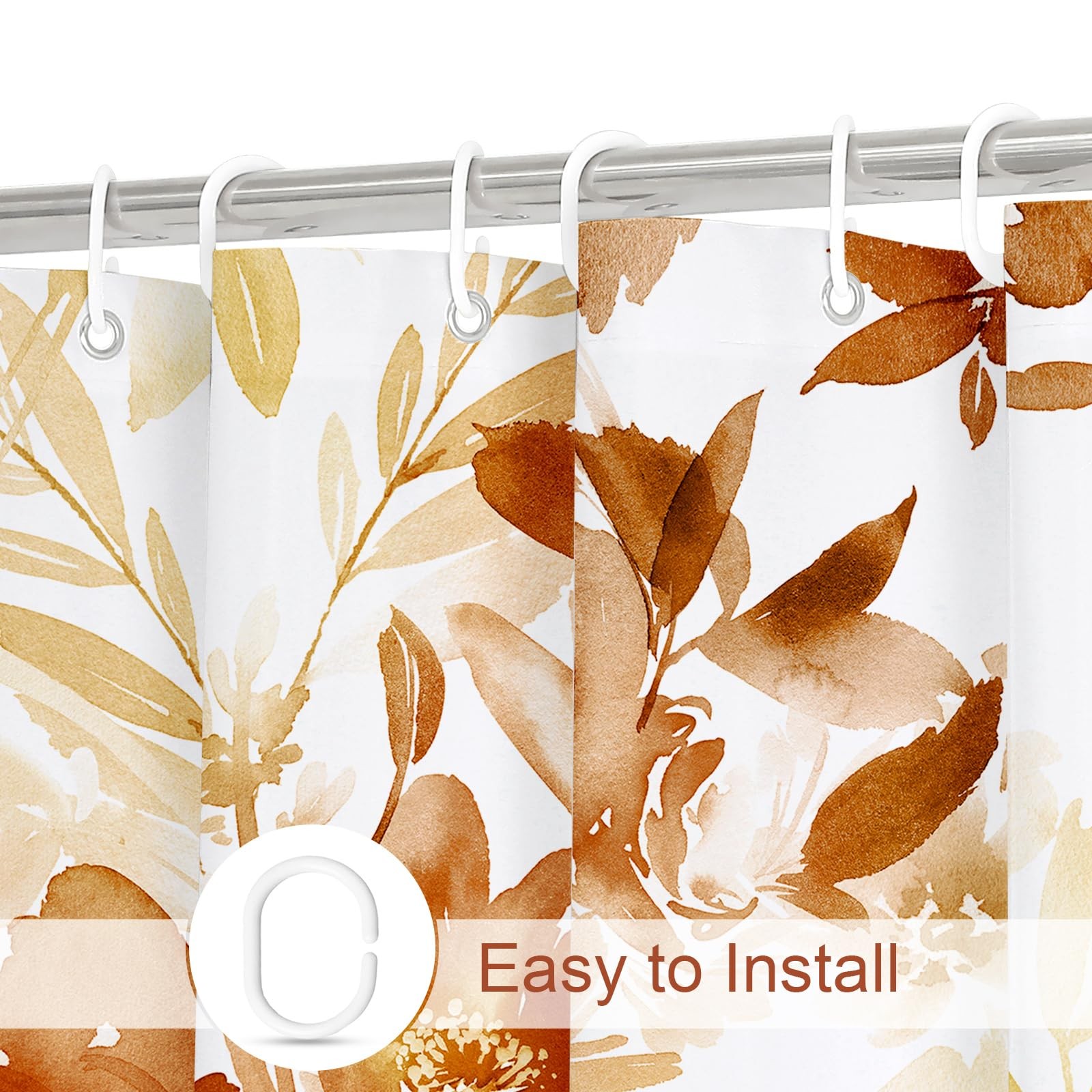 Custom Printed Bath Curtain — custom printed polyester bath curtain detail view