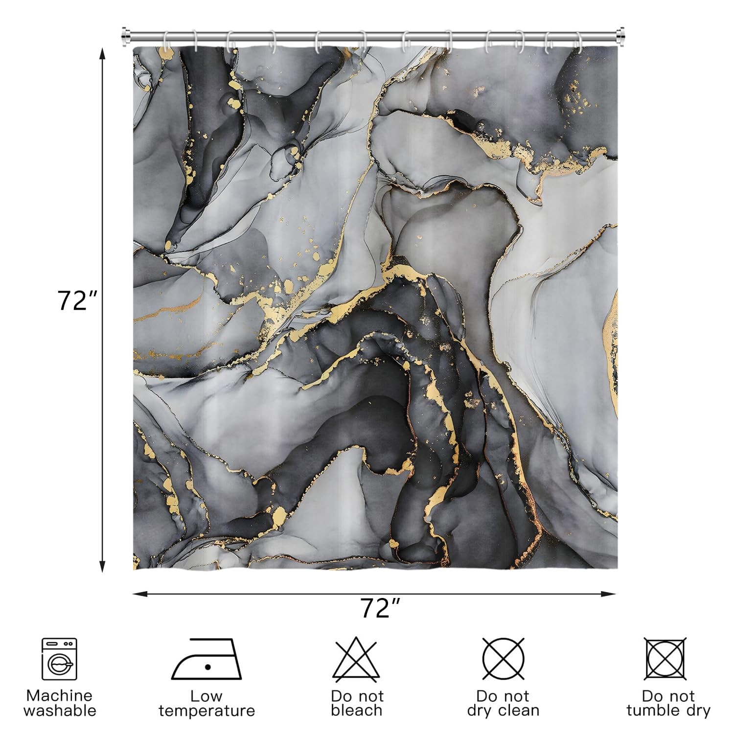 Custom Printed Bath Curtain — custom printed polyester bath curtain detail view