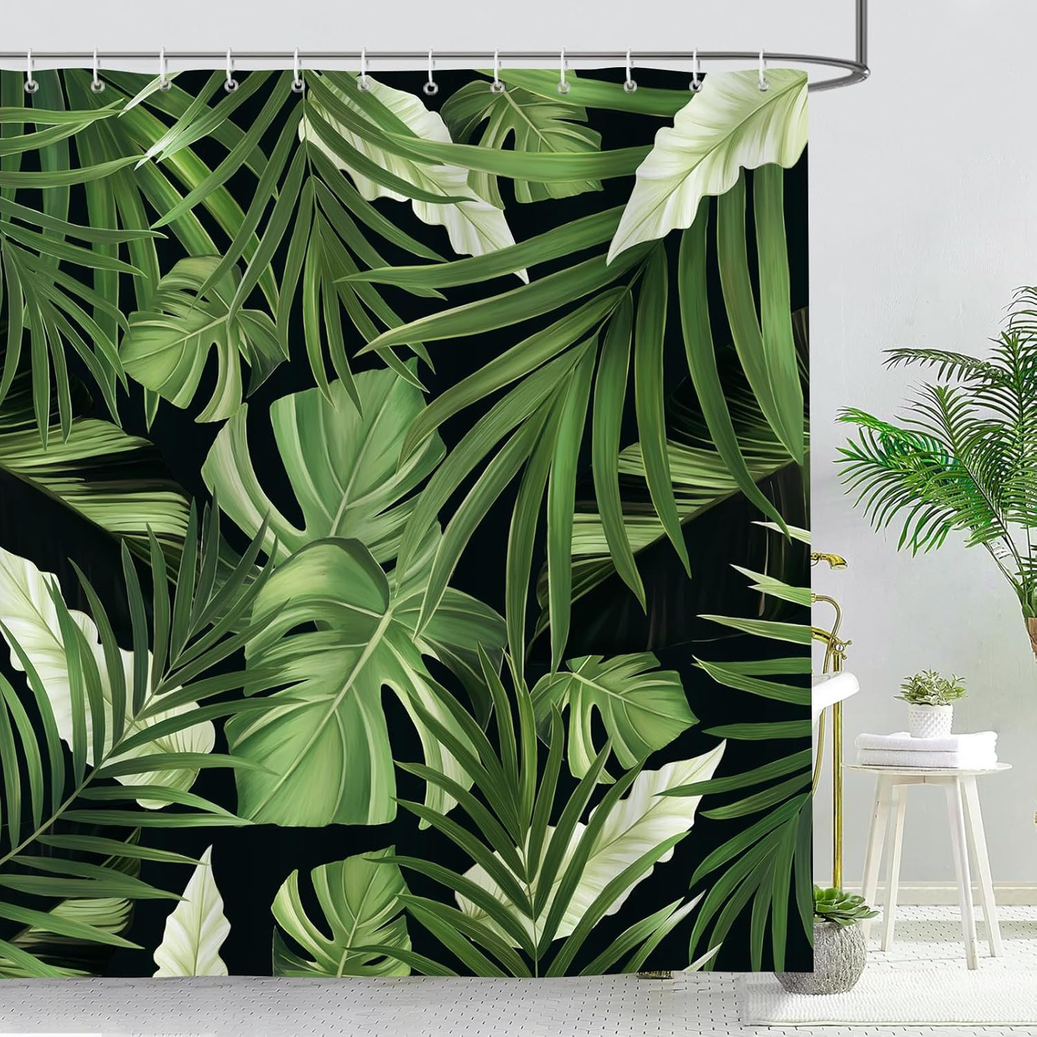 Custom Printed Bath Curtain — custom printed polyester bath curtain detail view