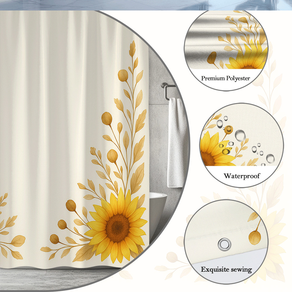 Custom Printed Bath Curtain — custom printed polyester bath curtain detail view