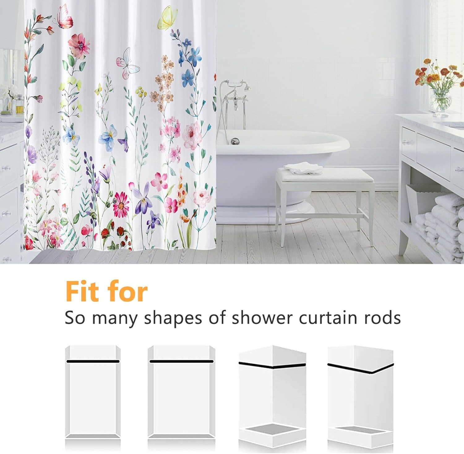 Custom Printed Bath Curtain — custom printed polyester bath curtain detail view
