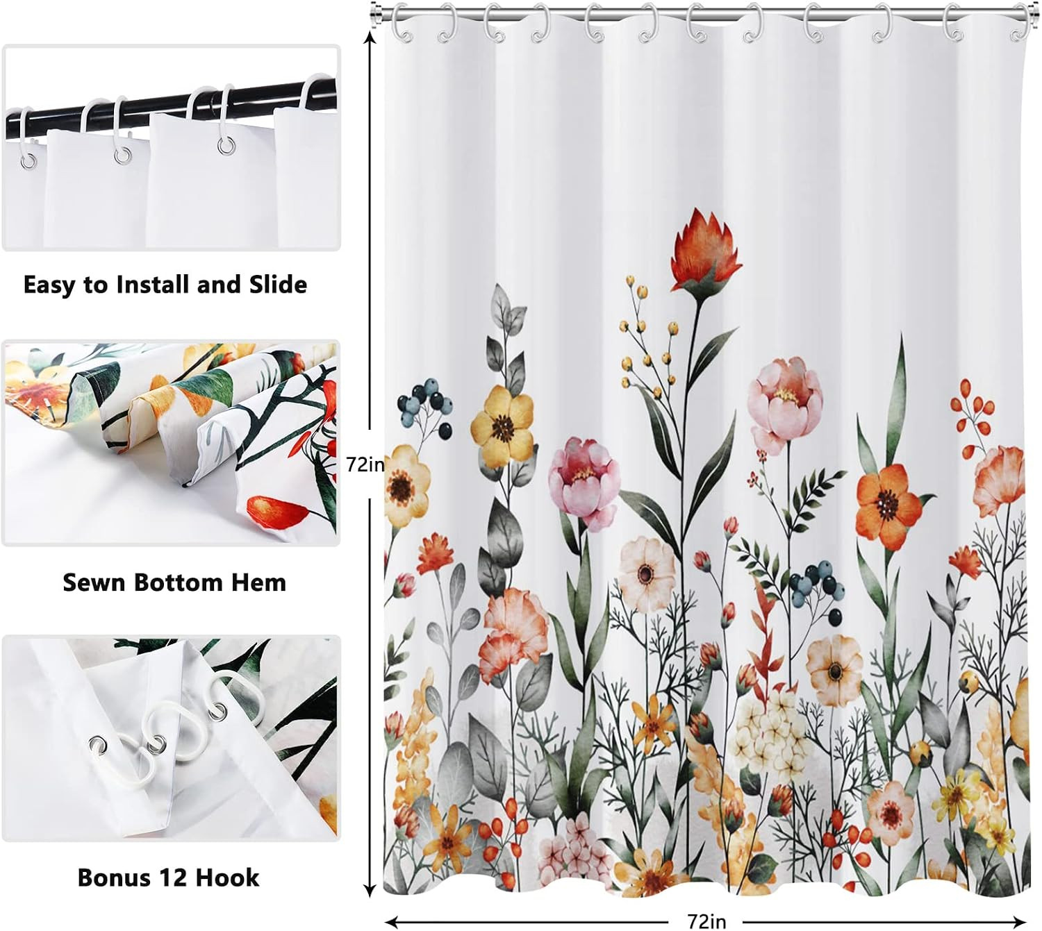 Custom Printed Bath Curtain — custom printed polyester bath curtain detail view