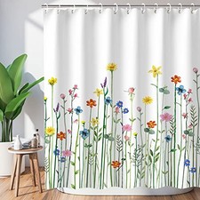Floral Shower Curtain for Bathroom - 72"W x 72"L (Pack of 1) Flower — custom printed polyester bath curtain
