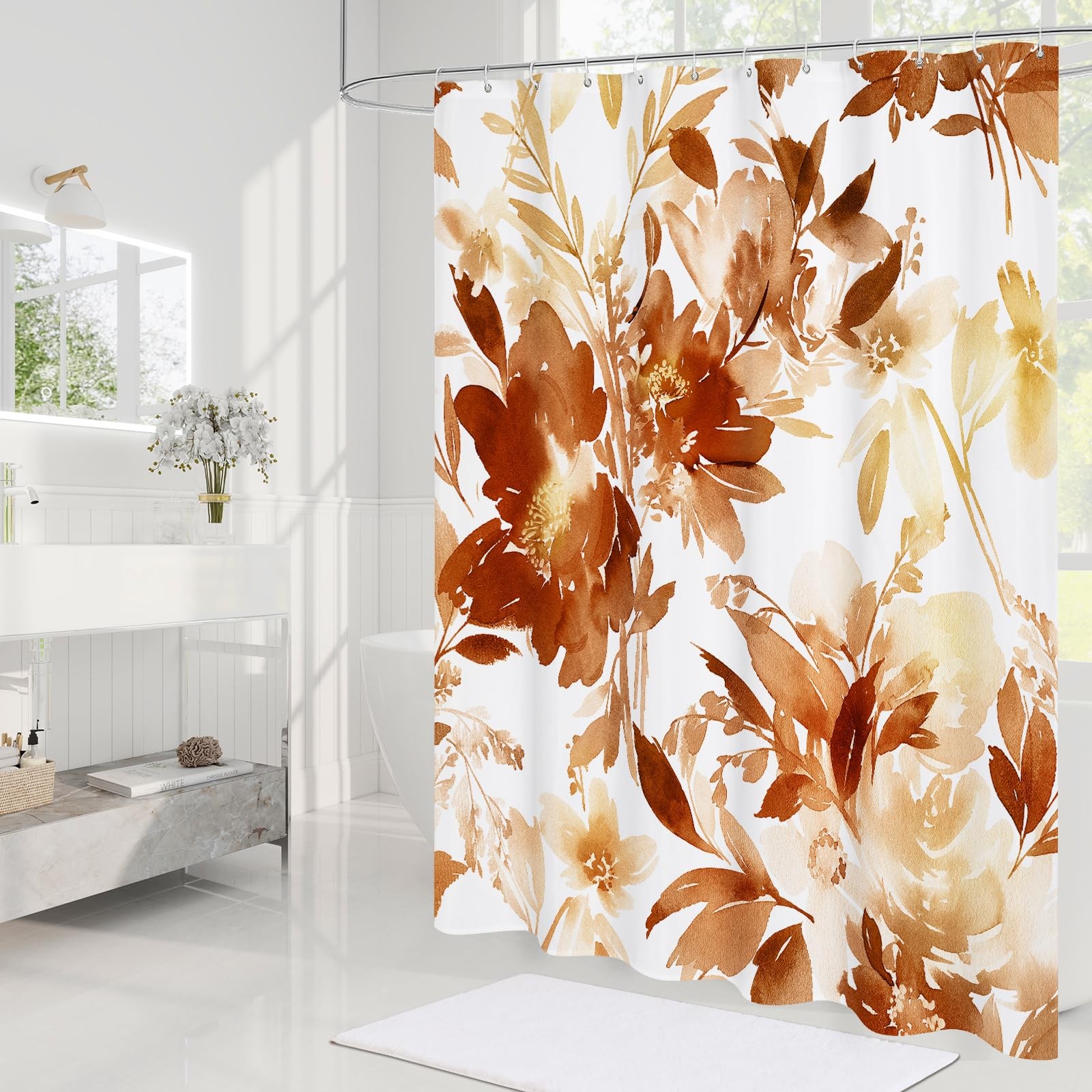 Custom Printed Bath Curtain — custom printed polyester bath curtain detail view