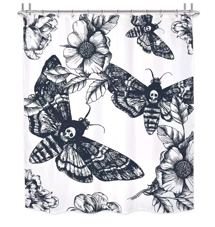 Custom Printed Bath Curtain — custom printed polyester bath curtain detail view