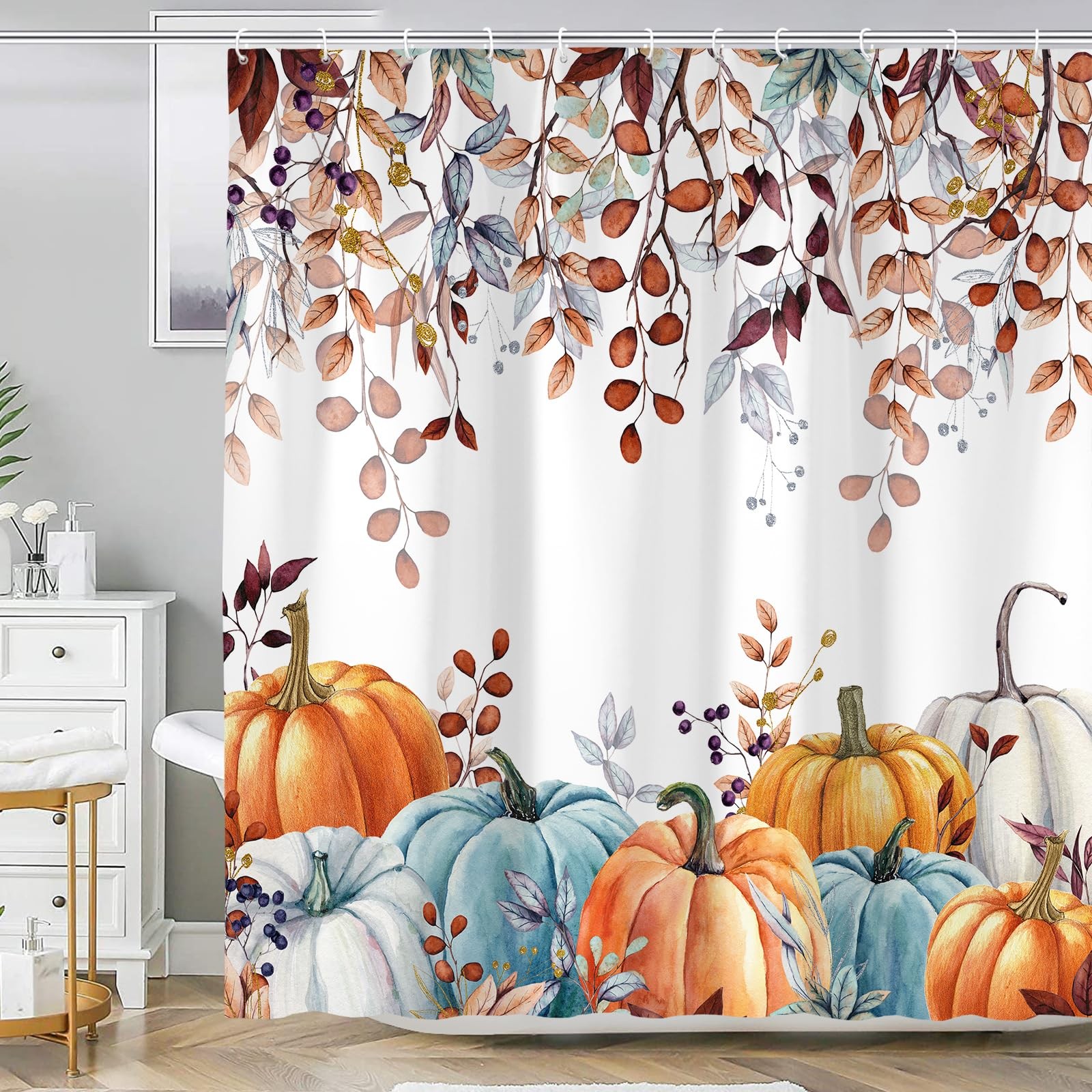 Custom Printed Bath Curtain — custom printed polyester bath curtain detail view