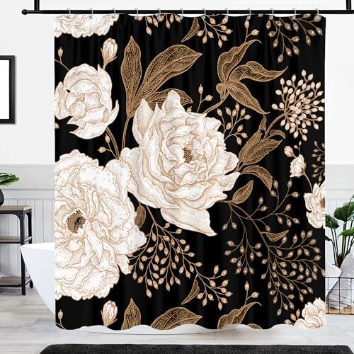 Custom Printed Bath Curtain — custom printed polyester bath curtain detail view