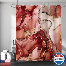 BayNook Long Shower Curtain 72 x 78 Inch, Tall Abstract Marble for Bathroom, — custom printed polyester bath curtain