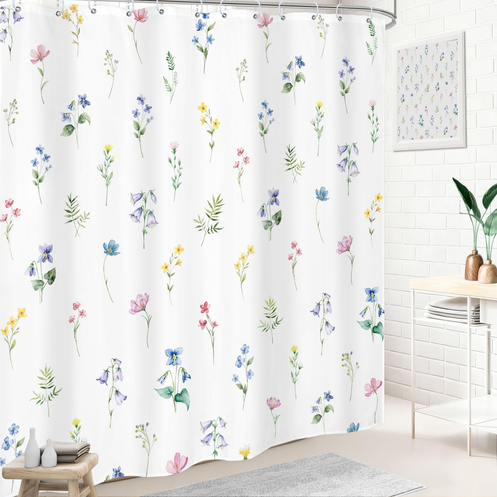 Custom Printed Bath Curtain — custom printed polyester bath curtain detail view