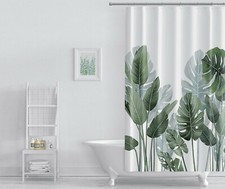 Stylish Printed Bathroom Waterproof Shower Curtain With 12 Hooks DESIGNS — custom printed polyester bath curtain