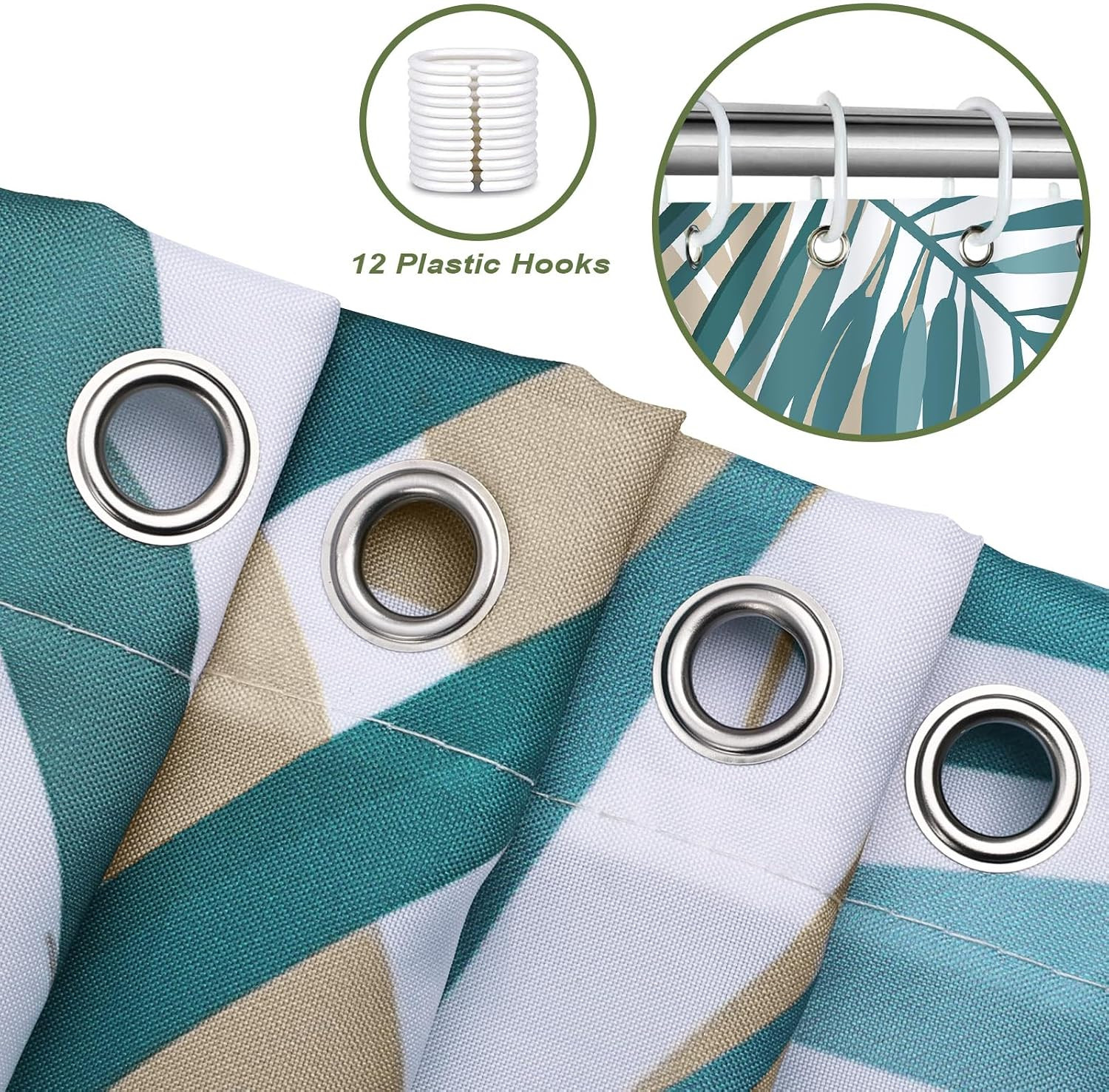 Custom Printed Bath Curtain — custom printed polyester bath curtain detail view