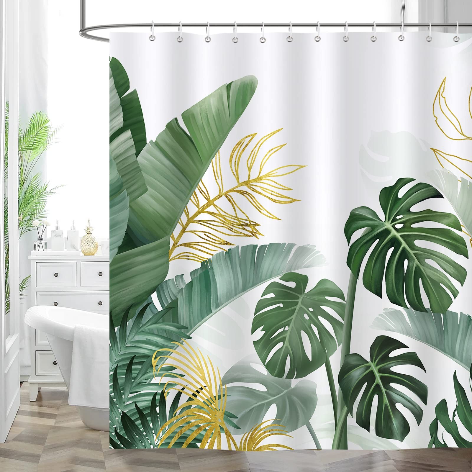 Custom Printed Bath Curtain — custom printed polyester bath curtain detail view