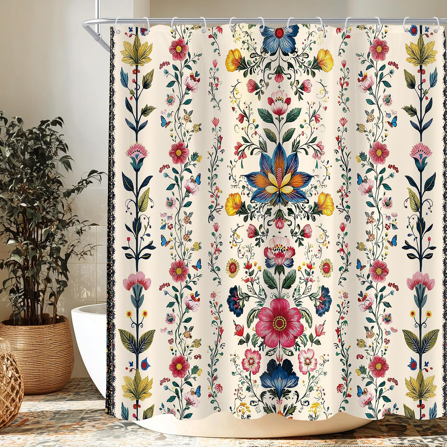 Custom Printed Bath Curtain — custom printed polyester bath curtain
