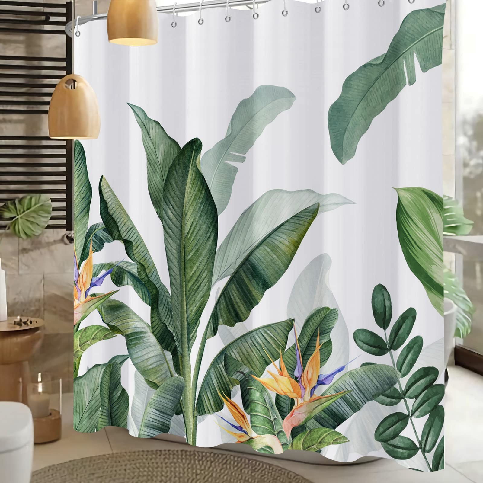Custom Printed Bath Curtain — custom printed polyester bath curtain detail view