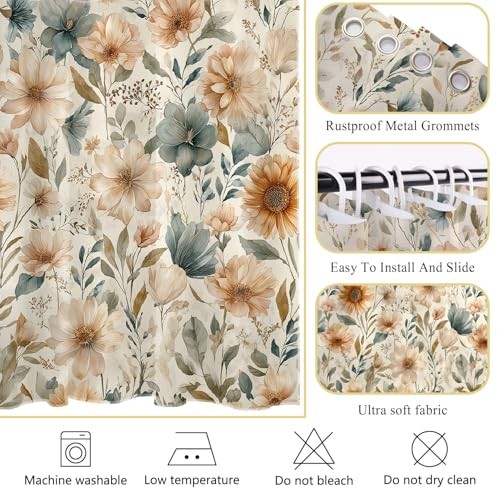 Custom Printed Bath Curtain — custom printed polyester bath curtain detail view