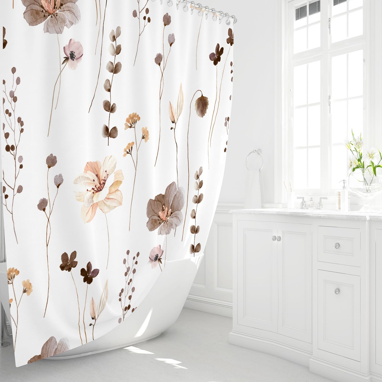 Custom Printed Bath Curtain — custom printed polyester bath curtain detail view
