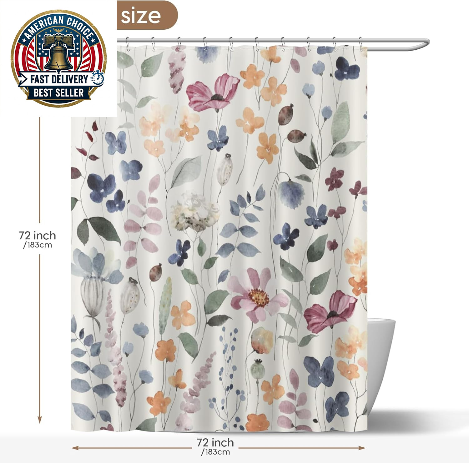 Custom Printed Bath Curtain — custom printed polyester bath curtain detail view