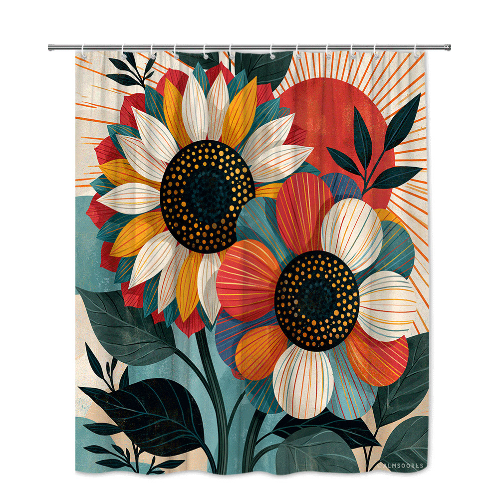 Custom Printed Bath Curtain — custom printed polyester bath curtain detail view