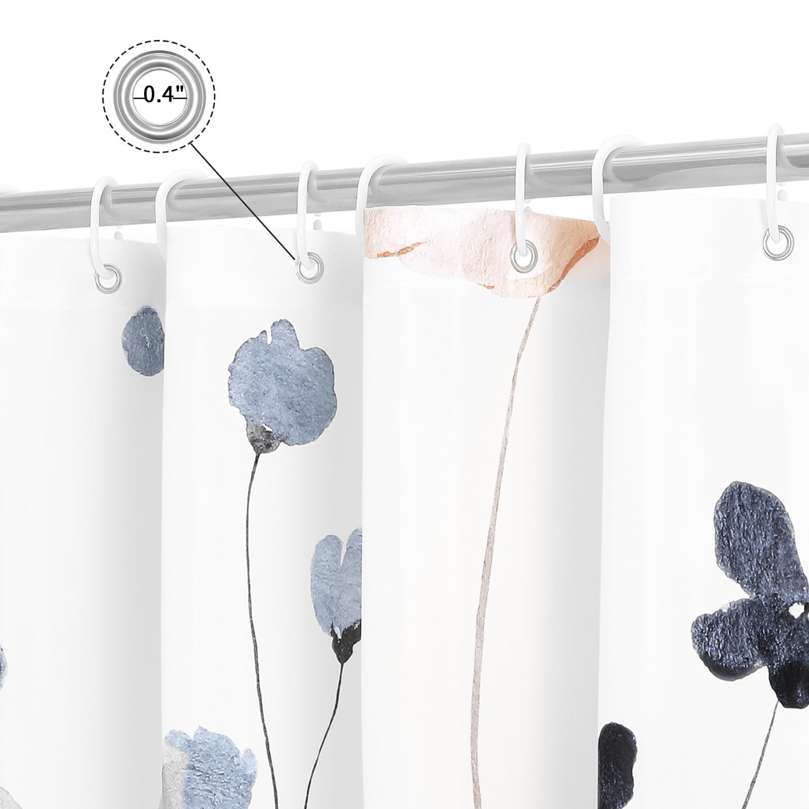 Custom Printed Bath Curtain — custom printed polyester bath curtain detail view
