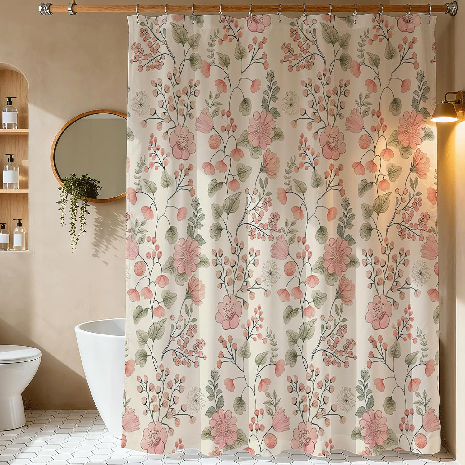 Custom Printed Bath Curtain — custom printed polyester bath curtain detail view