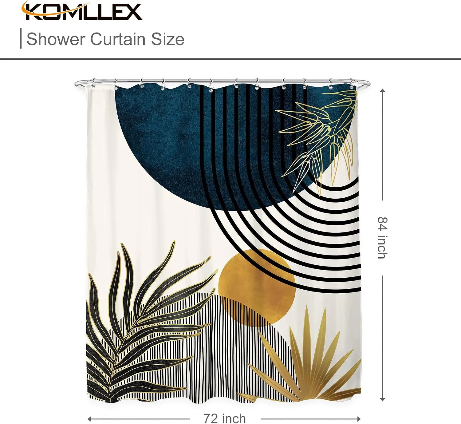 Custom Printed Bath Curtain — custom printed polyester bath curtain detail view
