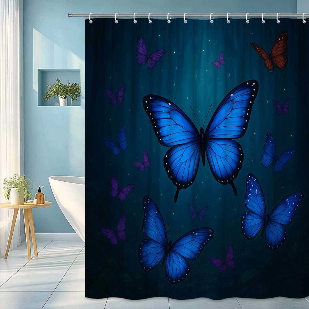 Custom Printed Bath Curtain — custom printed polyester bath curtain