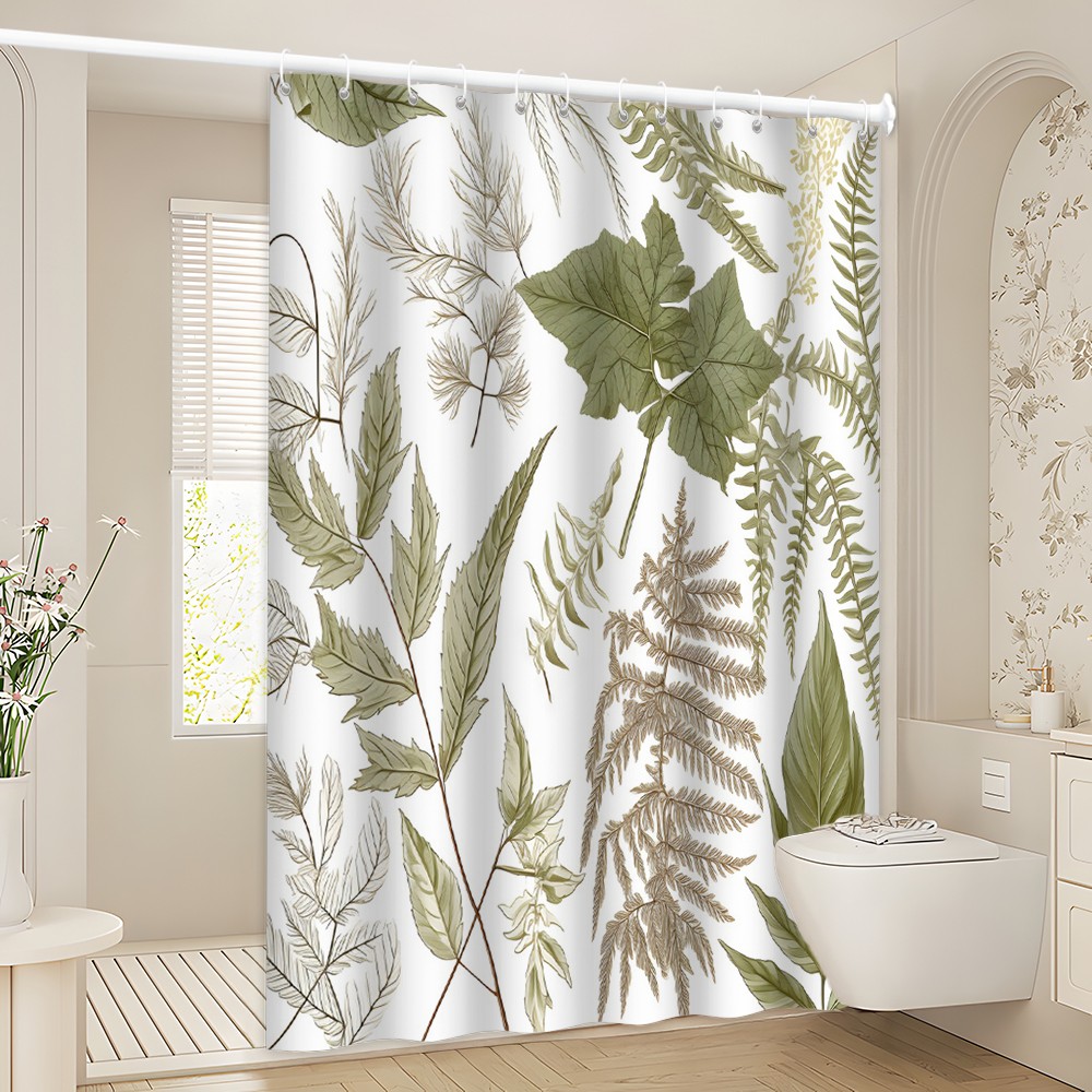 Custom Printed Bath Curtain — custom printed polyester bath curtain detail view