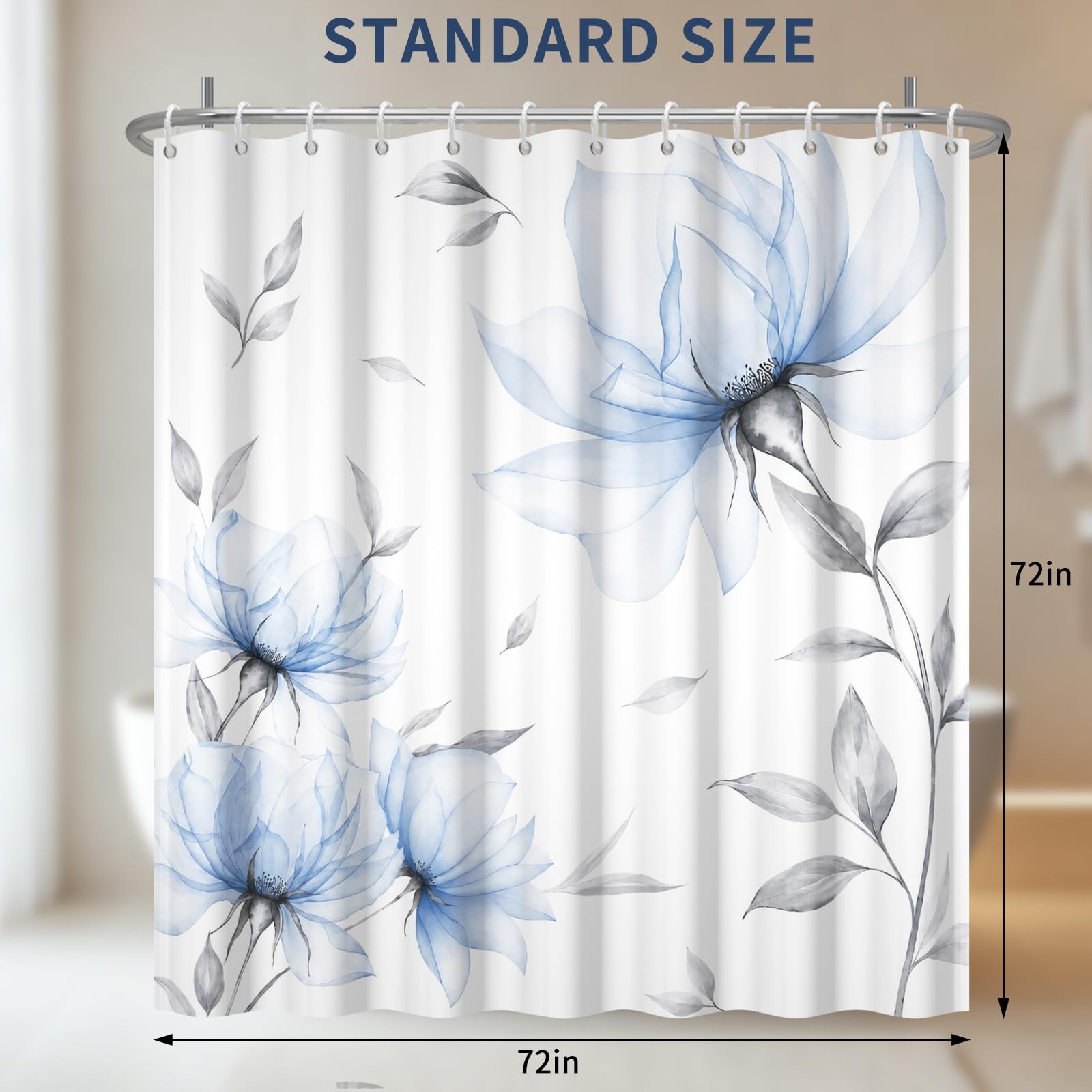Custom Printed Bath Curtain — custom printed polyester bath curtain detail view