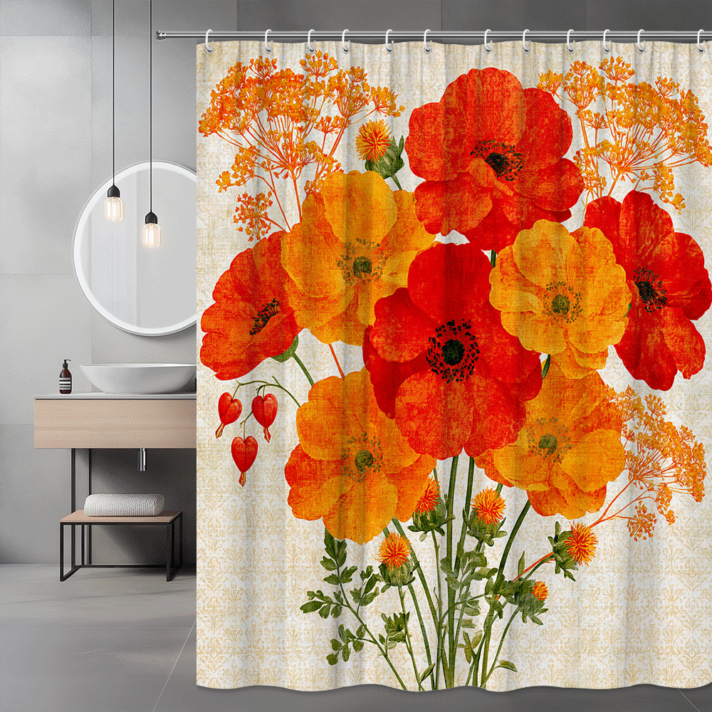 Custom Printed Bath Curtain — custom printed polyester bath curtain