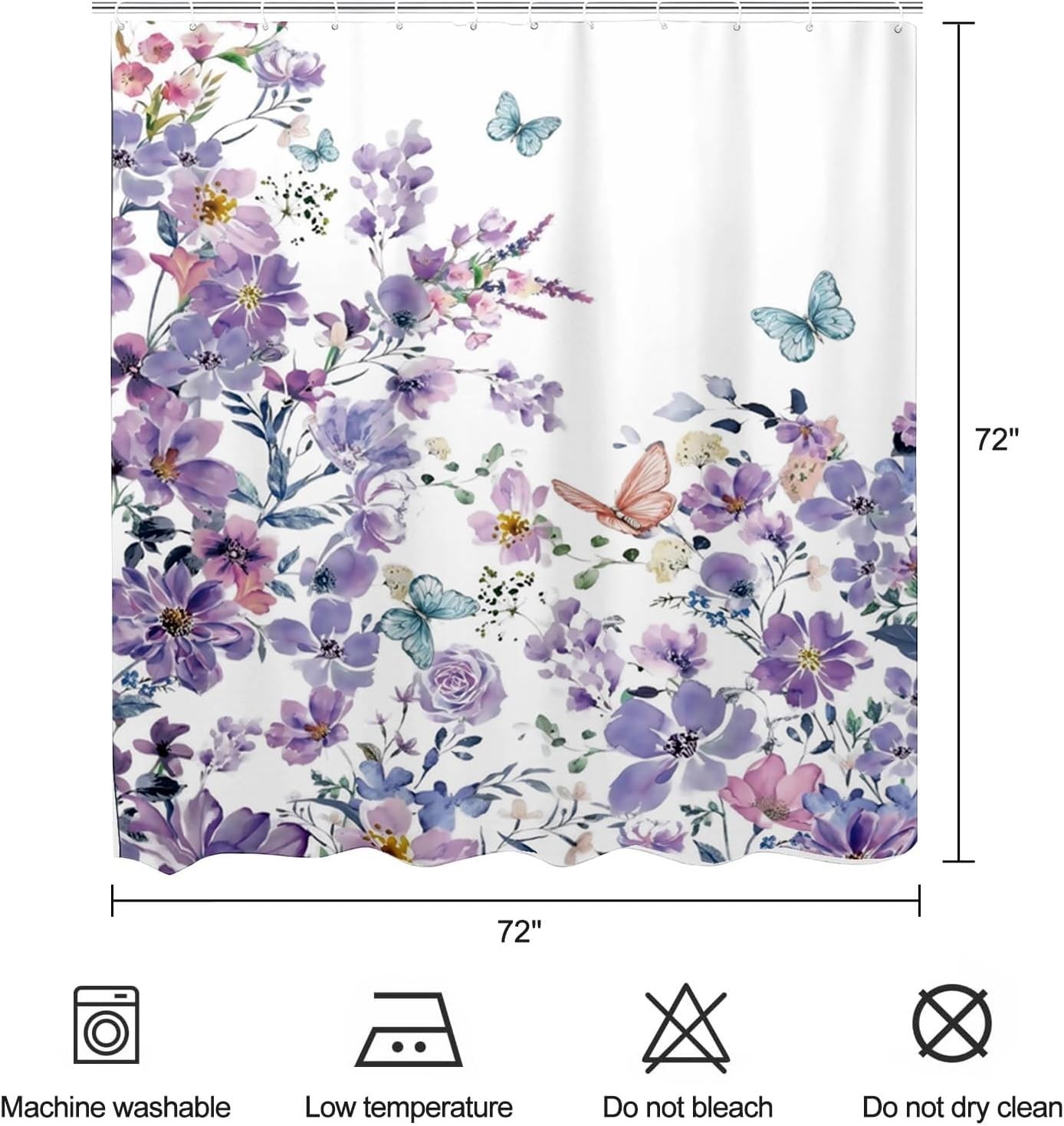 Custom Printed Bath Curtain — custom printed polyester bath curtain detail view