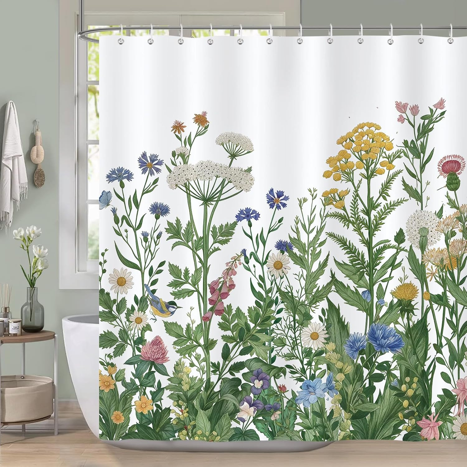 Custom Printed Bath Curtain — custom printed polyester bath curtain