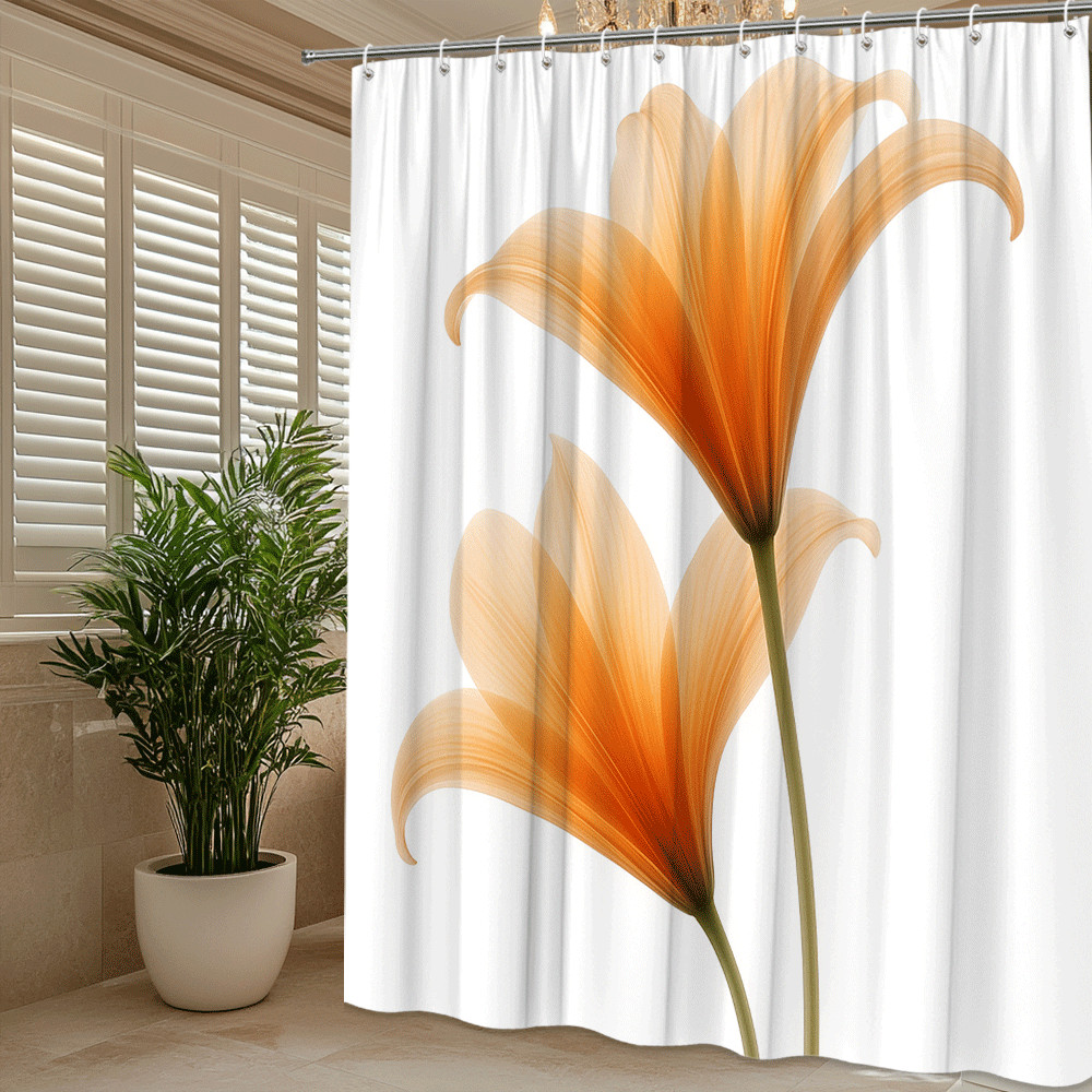 Custom Printed Bath Curtain — custom printed polyester bath curtain detail view