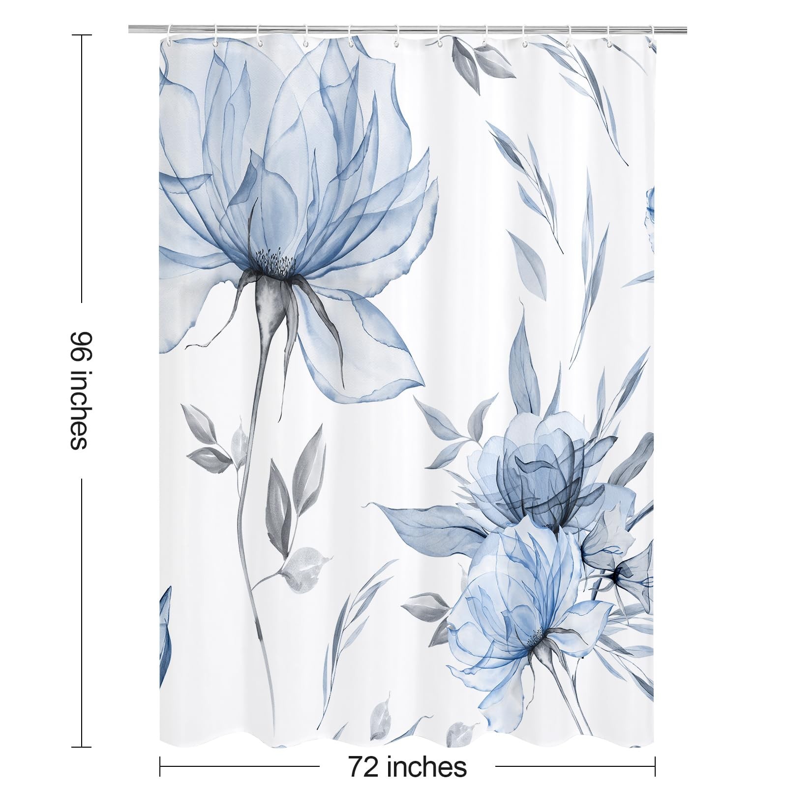 Custom Printed Bath Curtain — custom printed polyester bath curtain detail view