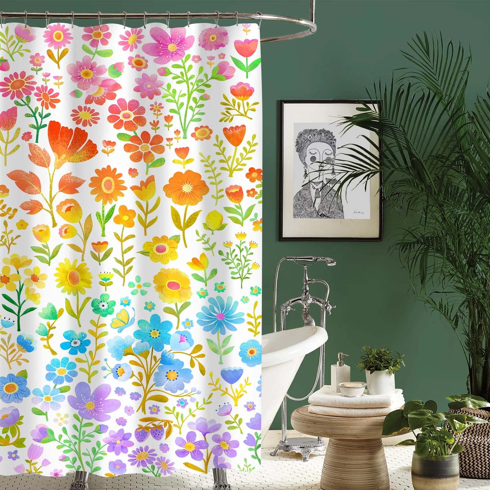 Custom Printed Bath Curtain — custom printed polyester bath curtain detail view