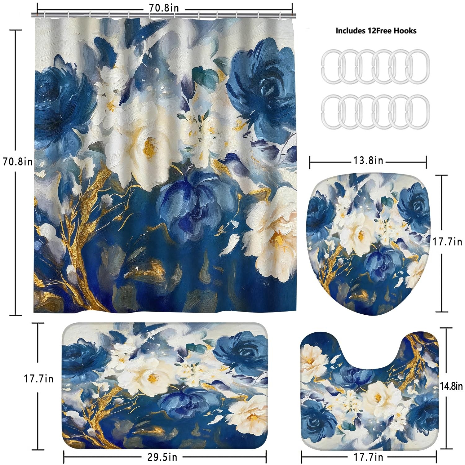 Custom Printed Bath Curtain — custom printed polyester bath curtain detail view