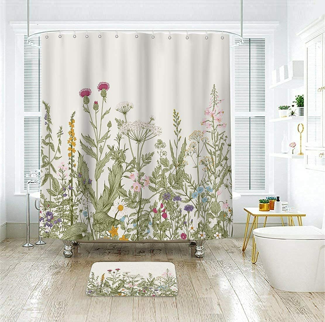 Custom Printed Bath Curtain — custom printed polyester bath curtain detail view